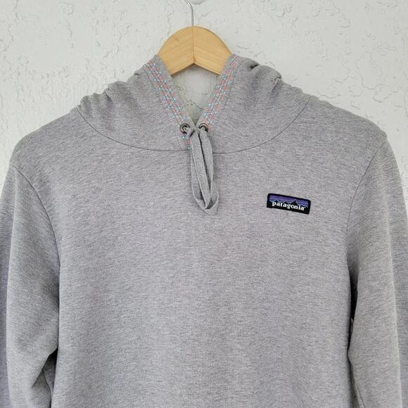 Patagonia Hoodie Sweatshirt Gray Women Size M Organic Cotton Kangaroo Pocket - Picture 2 of 12